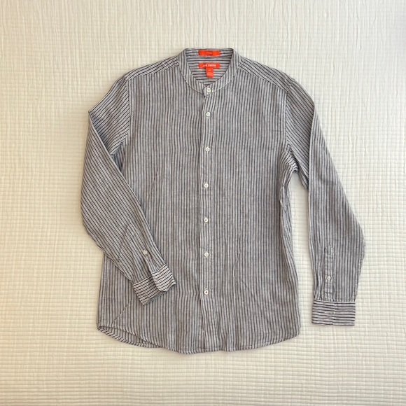 Joe Fresh Linen striped button down long sleeve in size S/P New with tags. - Picture 1 of 3